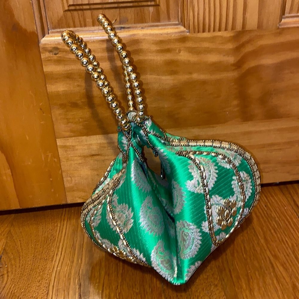 Wristlet  - Fortune Cookie Shaped - Green